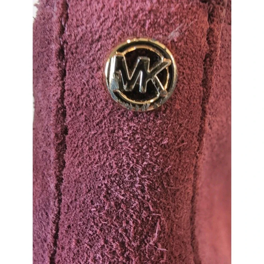 Michael Kors Magenta Suede Ankle Boots 4 Inch Heel Booties Women's Size 8